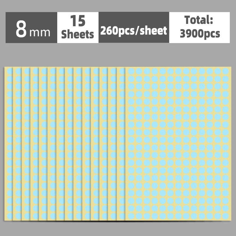 Colorful Multi-Size Self-Adhesive Dot Label Stickers - 15 Sheets for Versatile Organization and Decoration