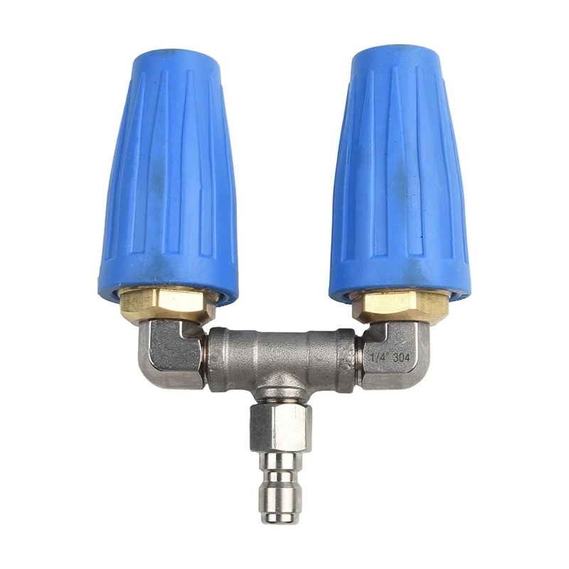 

1Set 4000PSI Pressure Rotating Dual Turbo Nozzle Spray Tip 1/4Inch Metal+Plastic