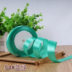 Multi - Color Satin Ribbon Collection for Gift Wrapping & Crafts (Blue Green)