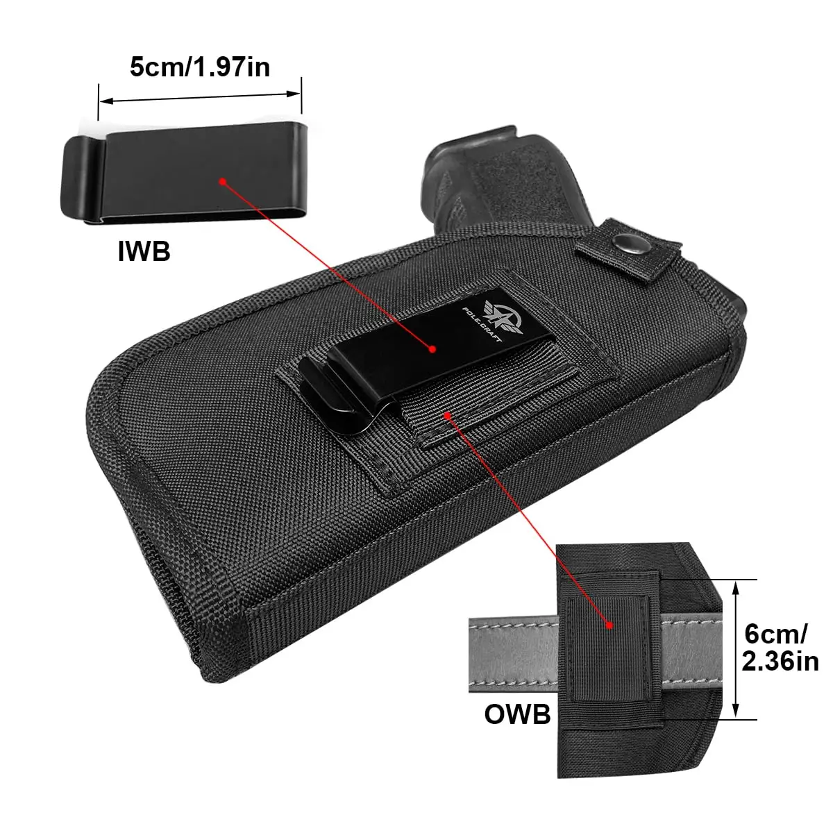 Holster with Laser for 9/40/45 Pistols Fit: Glock 19, Taurus G3, Sig Sauer P226, Smith&Wesson M&P, Ruger, Springfield,Walther 3