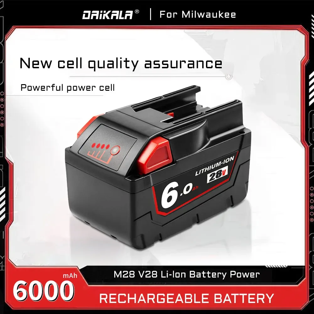 

28V 6.0Ah Li-Ion Battery for MILWAUKEE M28 V28 Power 48-11-2830 28Volt Cordless Rechargeable Battery Lithium
