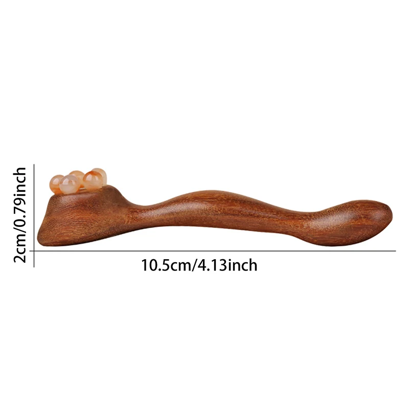 Gua Sha Face Skin Care Massager Reduce Puffiness Sandalwood Eye Massage Stick Five Beads Lotus Seedpod Face Massage Tools