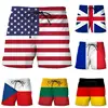 Germany USA UK Flag Beach Shorts Men 3D Printing Board Shorts Swimsuit homme 2024 Summer New Hawaii Swim Trunks Cool Ice Shorts 1