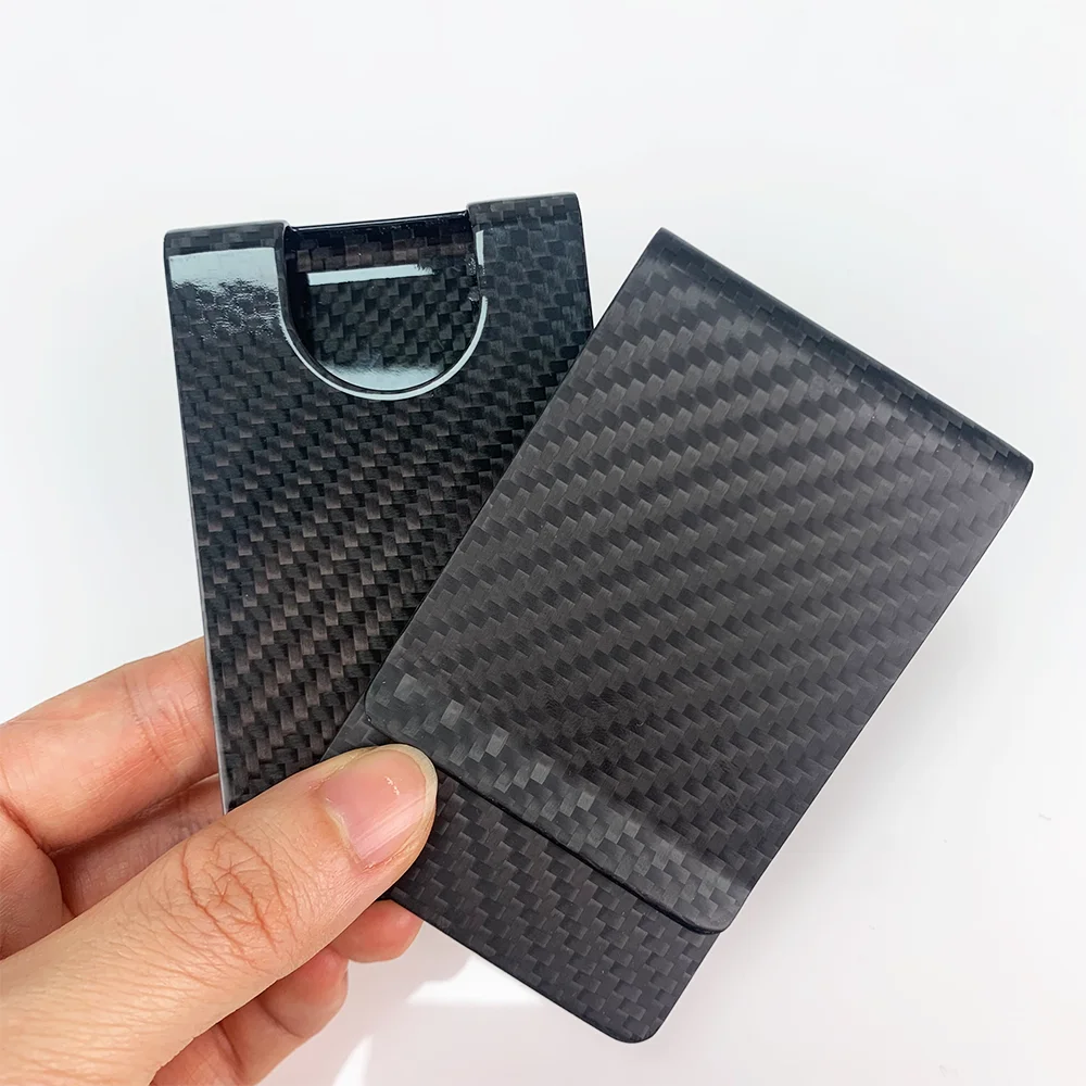 Black Twill Carbon Fiber Pocket Wallet Slim RFID Cash Clip Credit Card Holder for Men Bussiness Gift credit card holder carbon fiber wallet