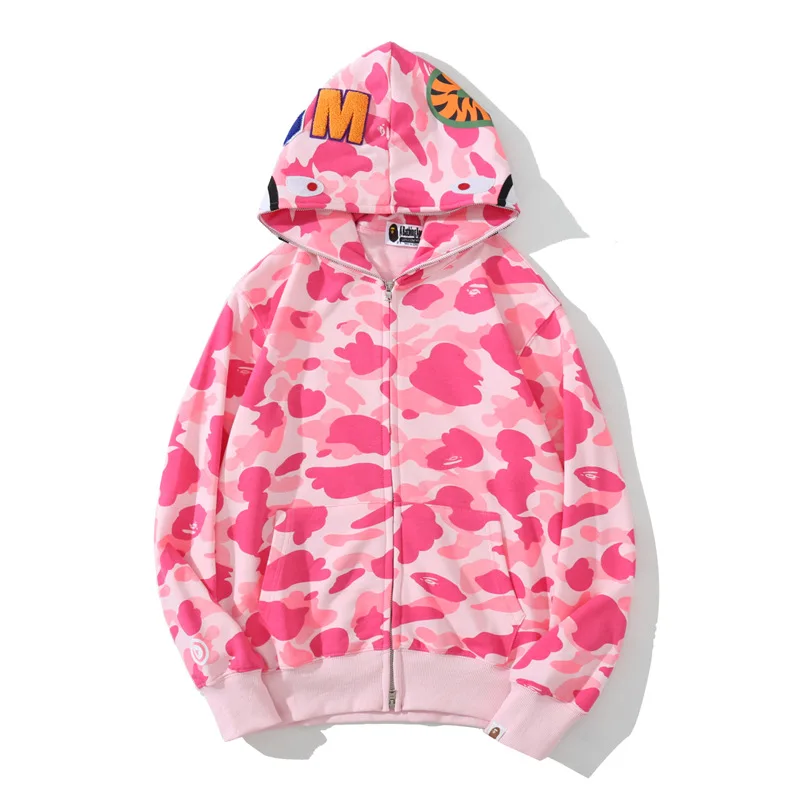 2022 New Ape-Man Head Shark BAPE Jacket Men Women Camouflage Hoodies Sweatshirts Loose Trendy Brand Hip Hop Hooded Jackets |