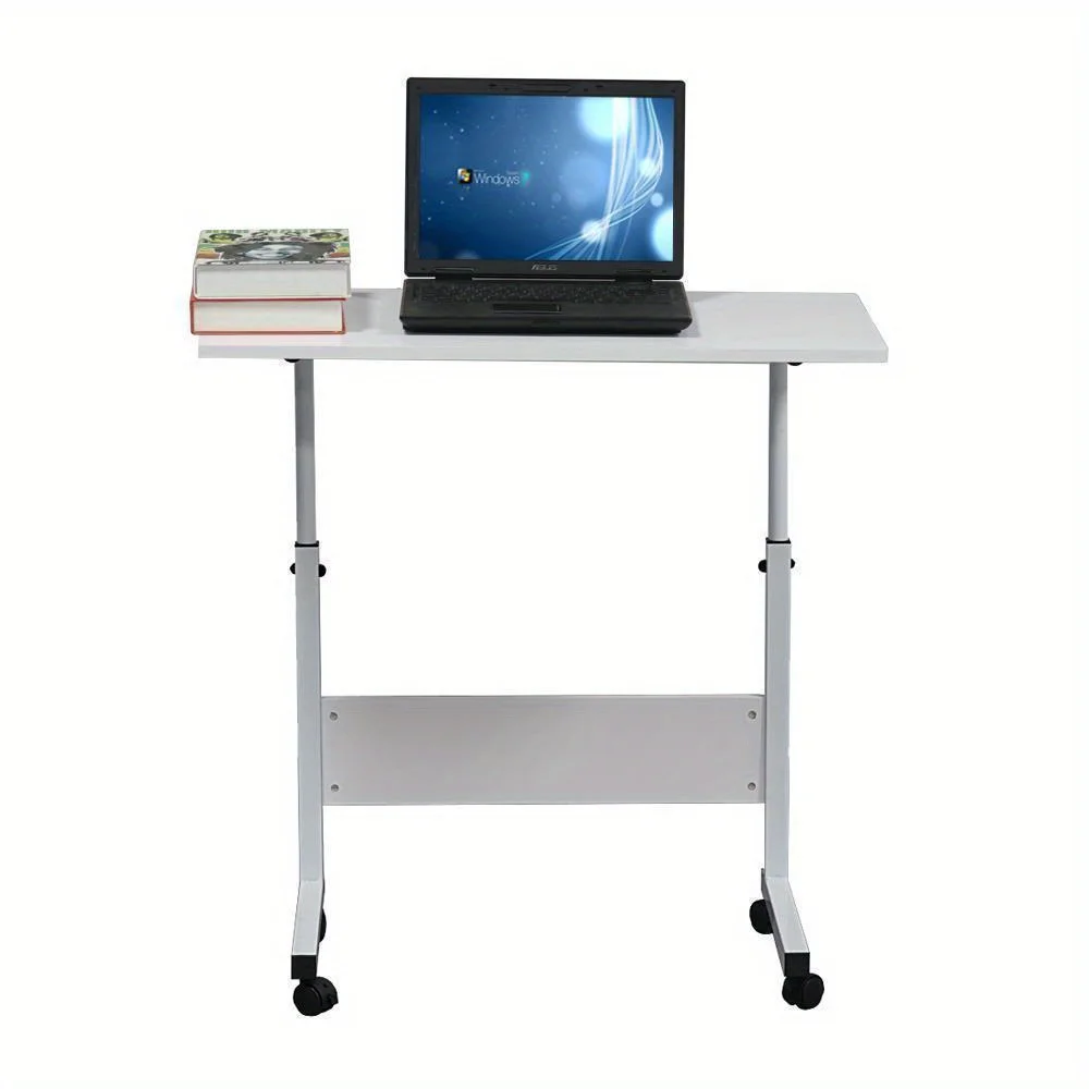 Adjustable Height 27"-38" Rolling Laptop Table Over Sofa Bed Computer Desk Stand 4
