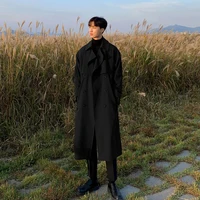 Trench coat Brand New Spring Trench Korean Men's Fashion Overcoat Male Long Windbreaker Streetwear Men Coat Outer Wear Clothing 1