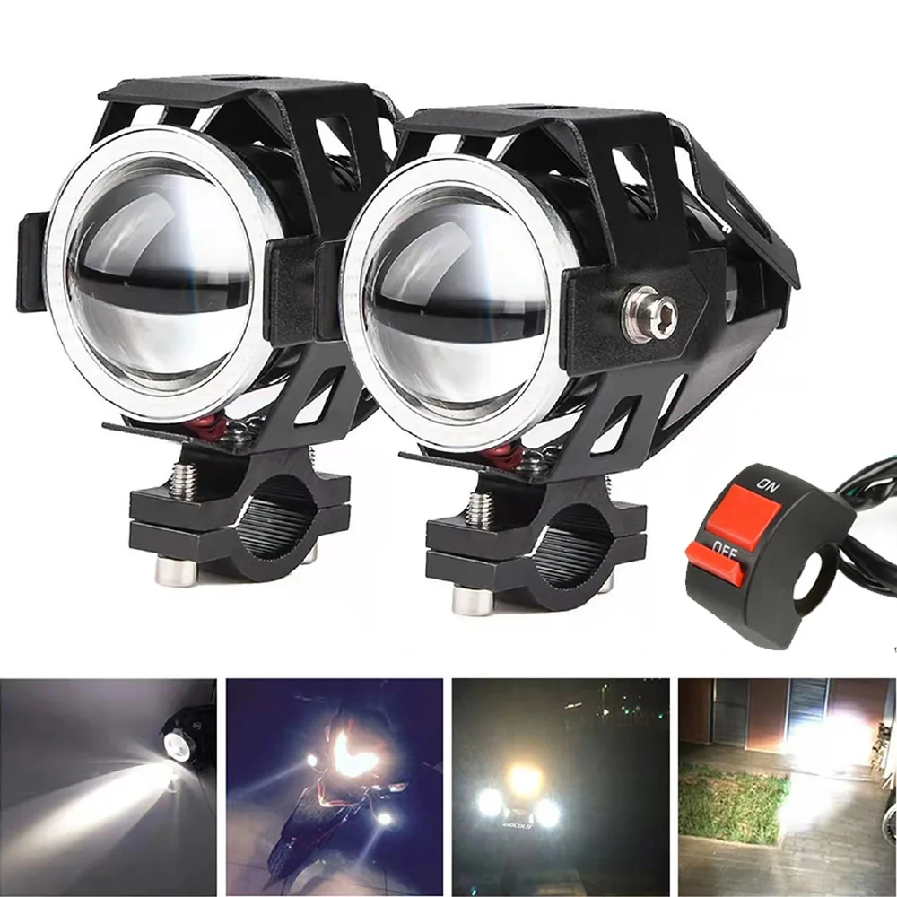 U7 Led Fendinebbia Moto Angel Eyes Faro Per Suzuki Bandit 650 Gsx S 750 Gsxf Gsx R 600 Bandit 1200 Gsxr 600 K8 Sj410