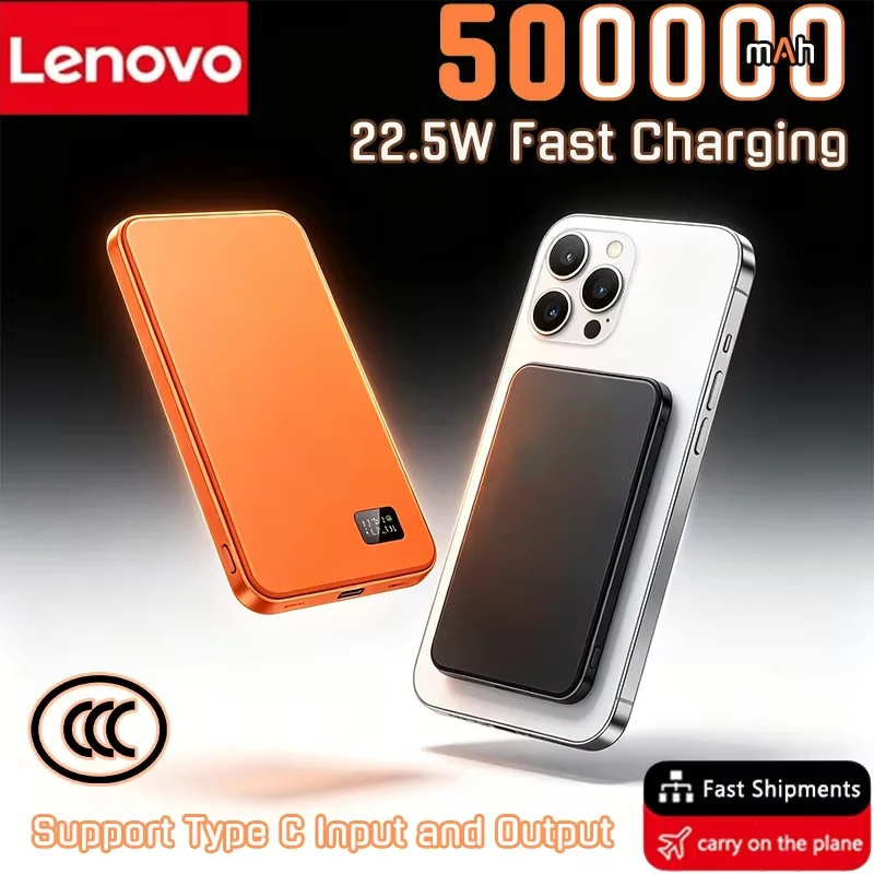 Lenovo 500000mAh Magsafe Magnetic Wireless Power Bank PD22.5W Quick Charge Portable External Battery for iPhone 1 Lenovo 500000mAh Magsafe Magnetic Wireless Power Bank PD22.5W Quick Charge Portable External Battery for iPhone 1