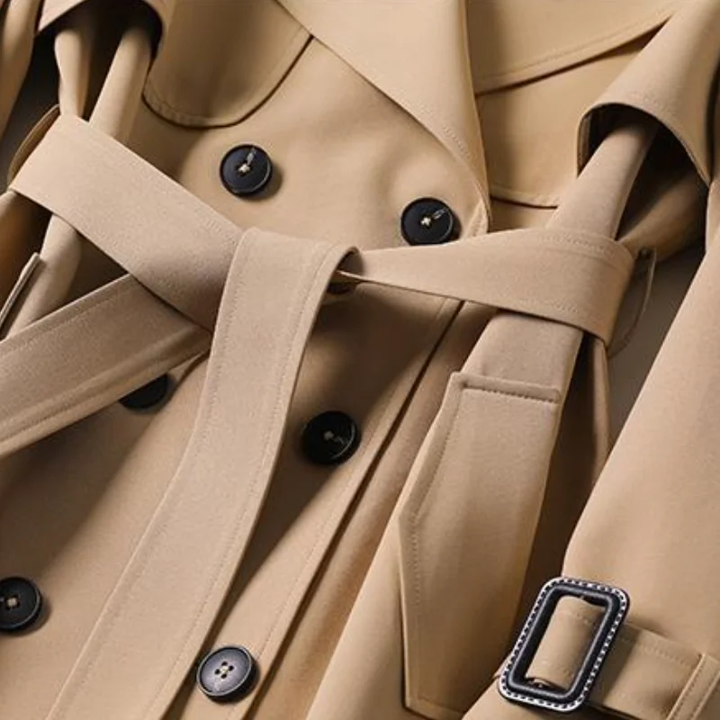 Long Smart Belted Trench Coat 4