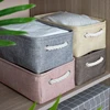 Foldable Linen Fabric Storage Baskets kids toys organizer Clothes and sundries storage box Laundry Basket 2