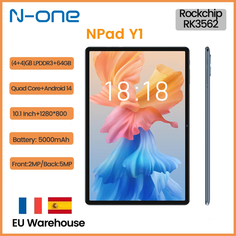 N-one NPad Y1 10.1'' Tablet Android 14 (4+4) 8GB+64GB 1280*800 IPS