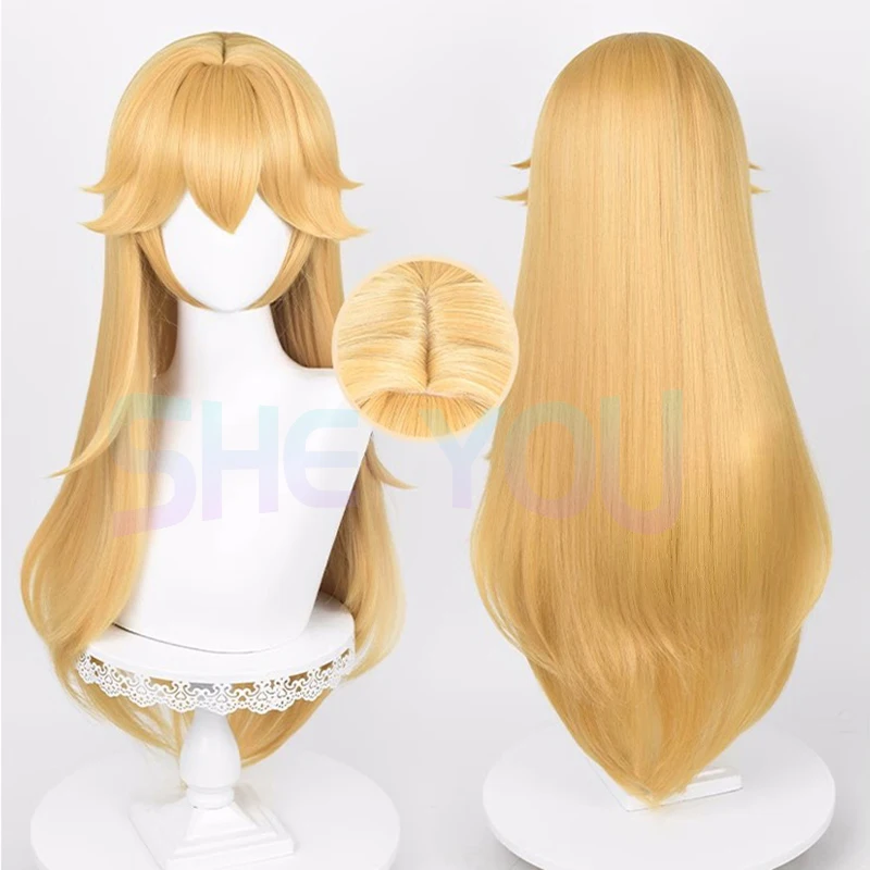 Parrucca Principessa Peach Gialda - 70 Cm Per Cosplay, Halloween E Feste (Con Retina Inclusa) - Foto 4