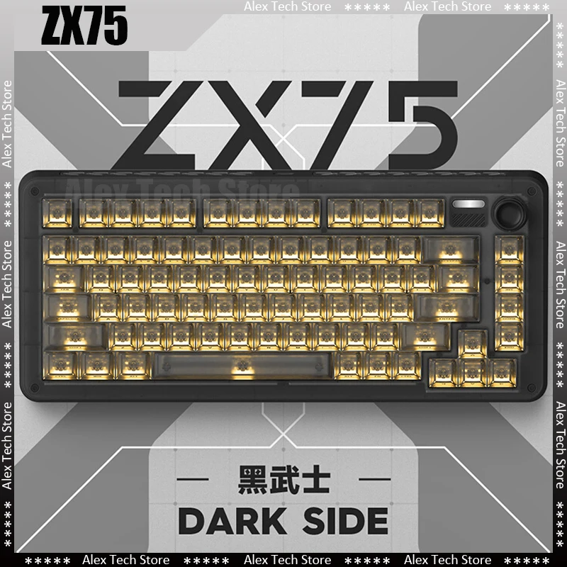 

Iqunix Zx75 Dark Side 3 Mode Mechanical Gaming Keyboard Wired 2.4g Bluetooth Wireless Gaming Esports Gamer Gift For Home Office