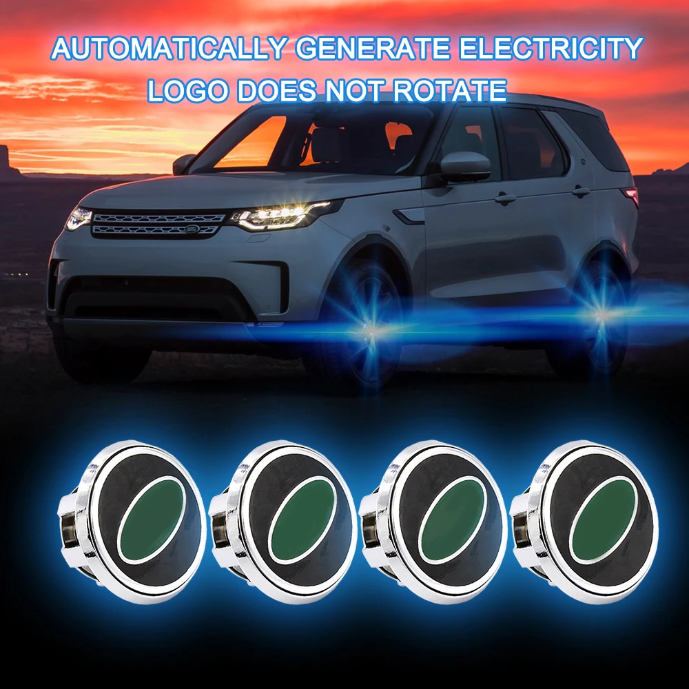 4 Pcs 62mm Floating Led Hub Light Car Wheel Center Caps Light Fit For