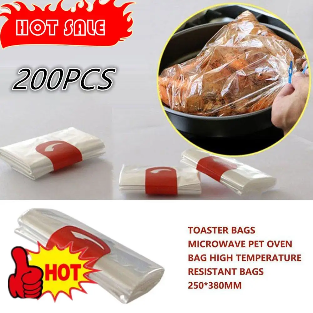 

200pcs Heat Resistance Nylon-Blend Slow Cooker Liner Roasting Turkey Bag For Cooking Oven Bag Baking Crock Pot Liners Kitche