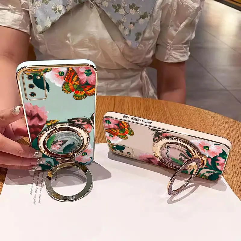 Colorful Butterflies Plating Phone Case Cover