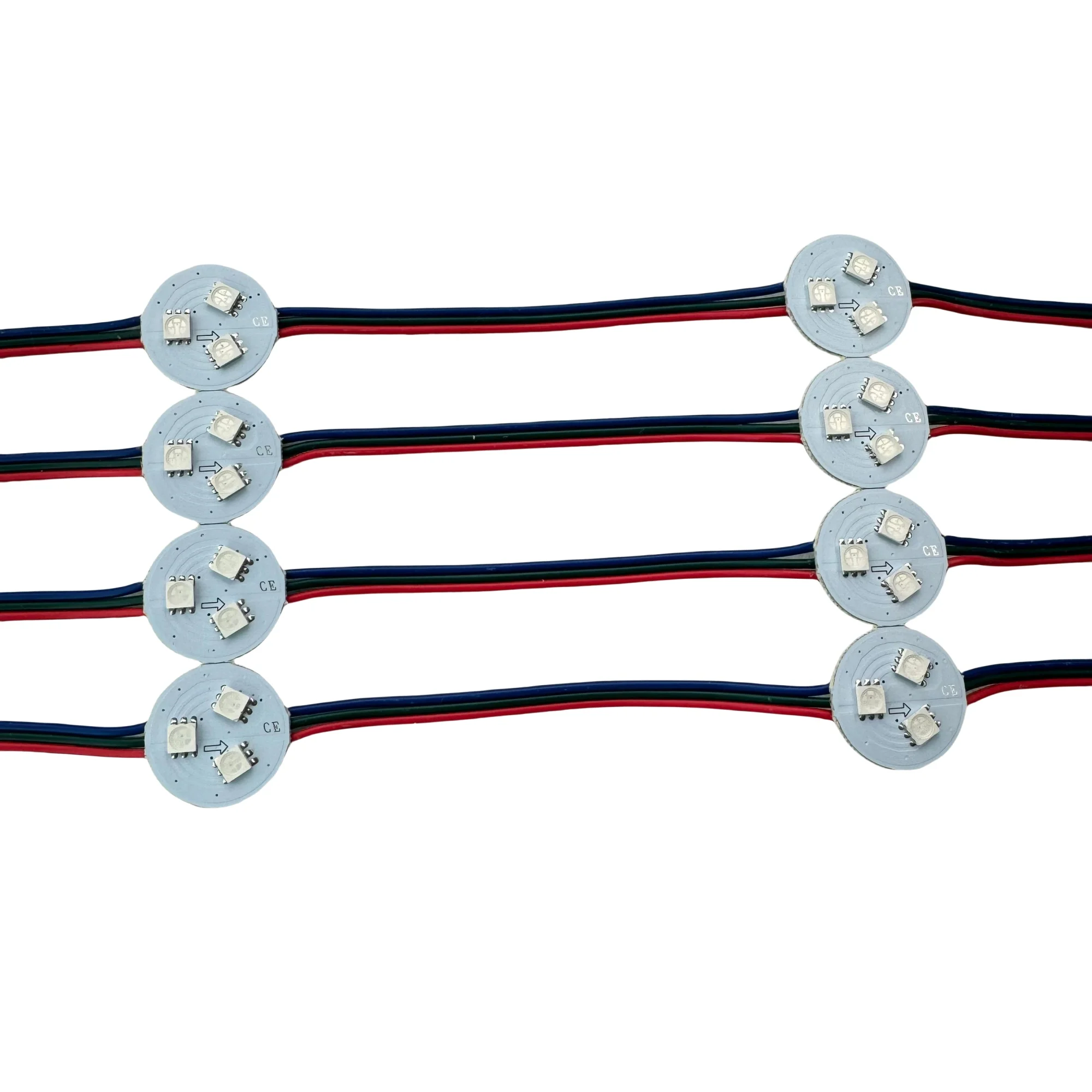 20pcs/set 26mm PCBA(3 LEDs)WS2811 Addressable Pixel Light 0.72W DC12V Input non-waterproof with RGB Color Wire color