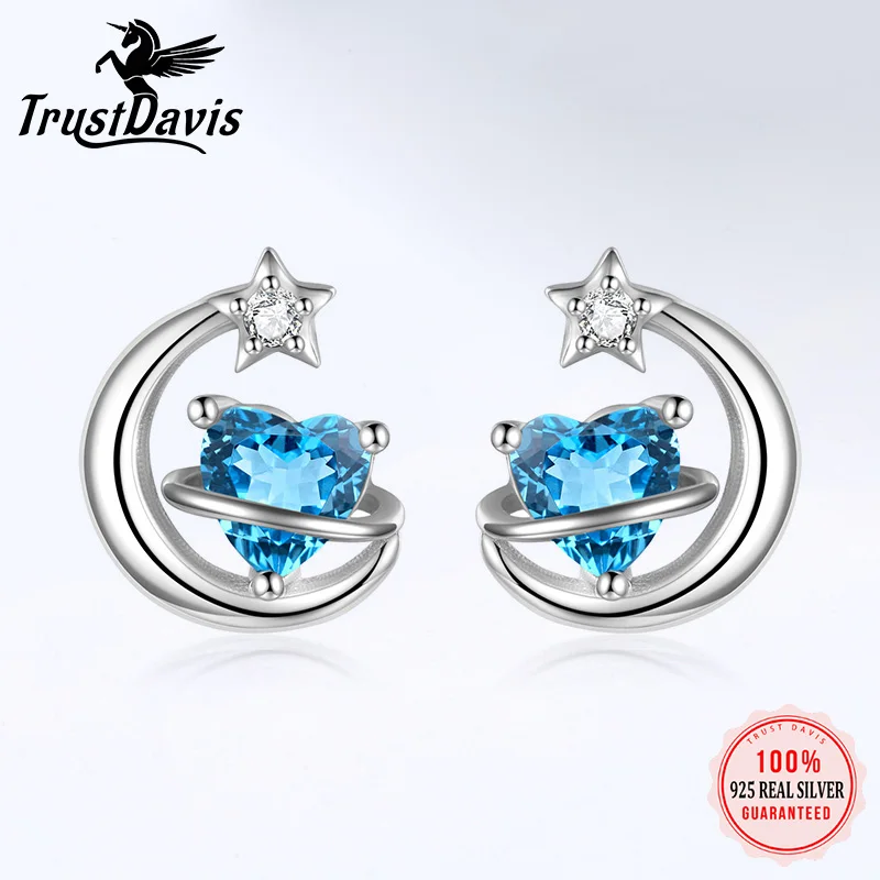 925 Sterling Silver Moon Screw Stud Earrings for Women Children Girls Minimalist Jewelry DF2029