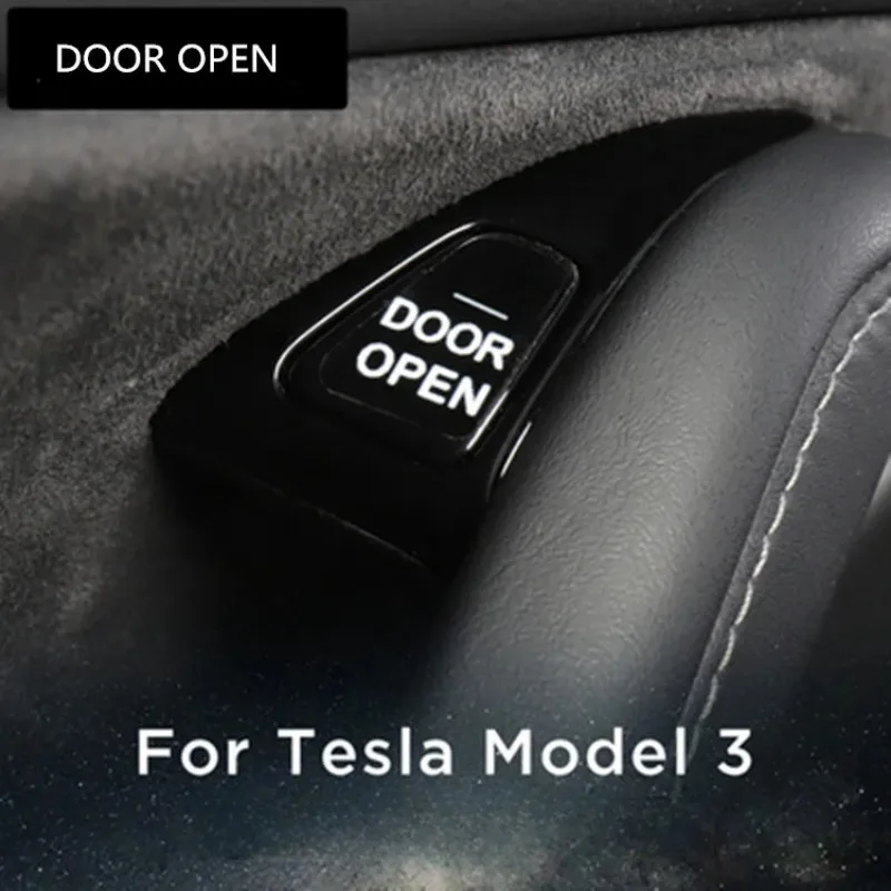 Car Door Open Exit Button Sticker for Tesla Model 3 Y Luminous Stickers Reminder