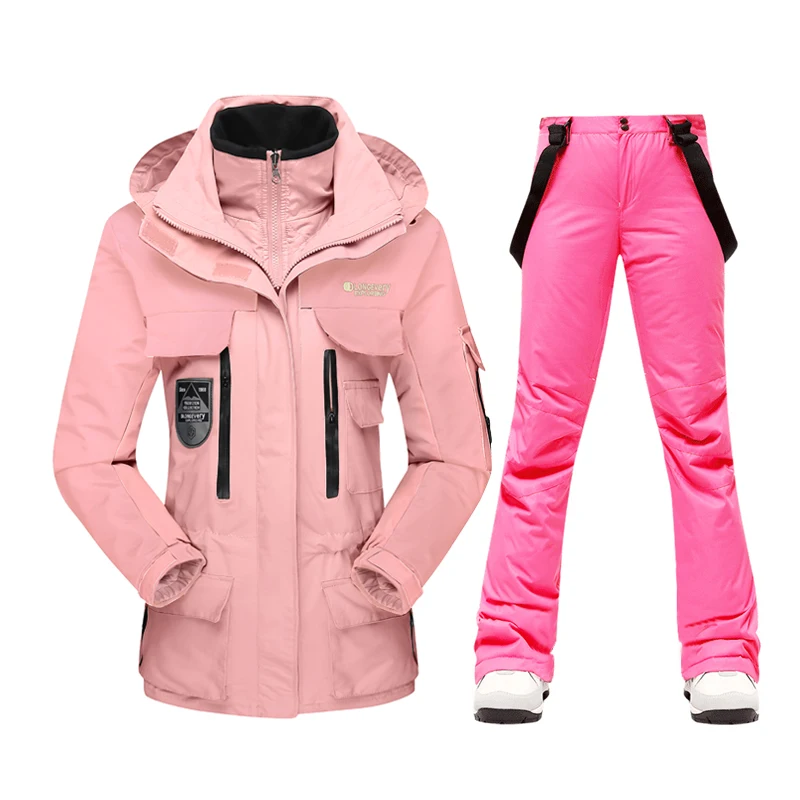 New Ski Suit Women Winter Warm Windproof Waterproof Ski Jacket Ski Pants Female Outdoor Sports Snow Coat Trousers Snowboard Wear