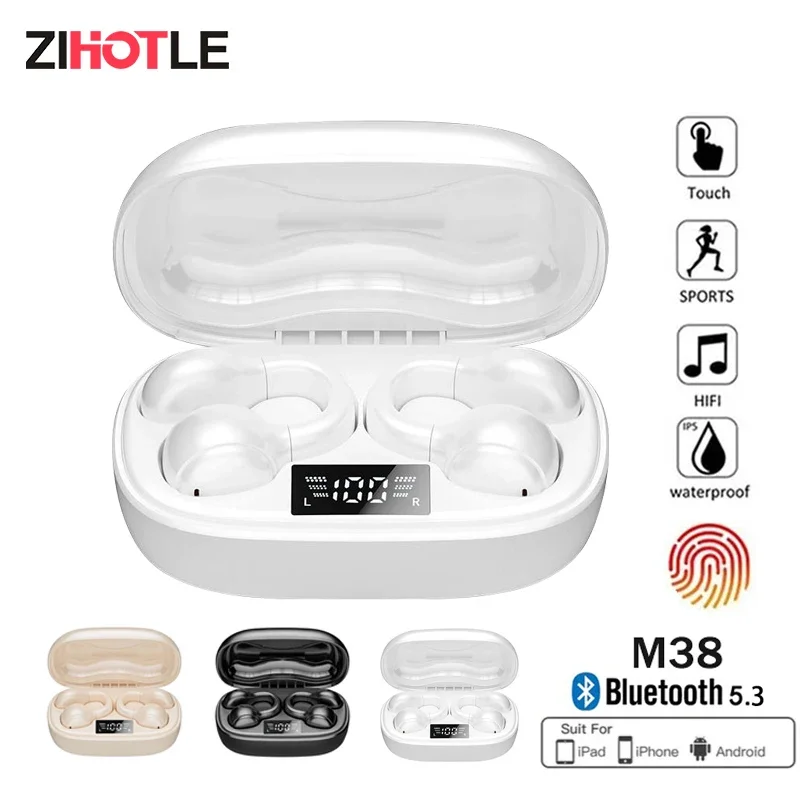

Bone Conduction Headphones TWS Wireless Bluetooth 5.3 Noise Reduction Earphones Stereo Earbuds Waterproof Headset 2023 NEW