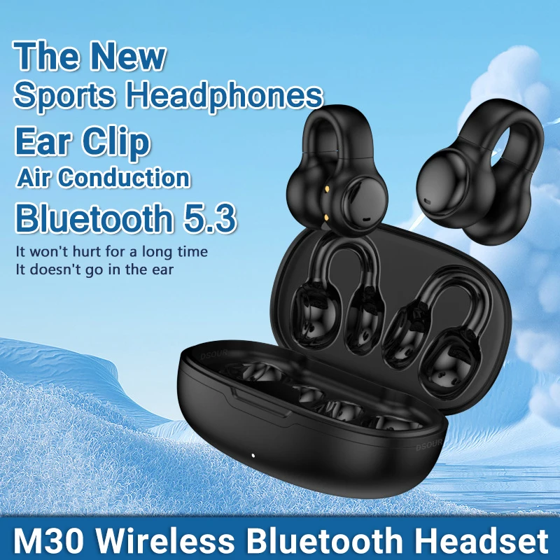 

Новинка 2023, беспроводные наушники TWS Bluetooth 5,3 с костной проводимостью, музыкальные стереонаушники с шумоподавлением, водонепроницаемые спортивные наушники