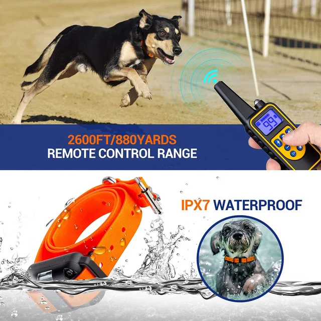 Electric Dog Training Collar Detachable Bark  Rechargeable Anti Barking Shock Vibration Collar for All Dogs Pet with Clicker 2