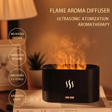 Mini Humidifier With Simulation Flame Silent Rechargeable Aromatherapy Diffuser Night Light With Auto Shutdown For Home Bedroom