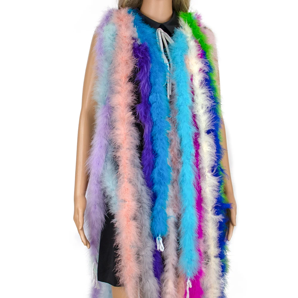 2Meter Natural Turkey Feathers boa 11g for DIY Craft Scarf Shawl Decor Fluffy Plume Boa Sewing Costume Dress Christma Tree Decor