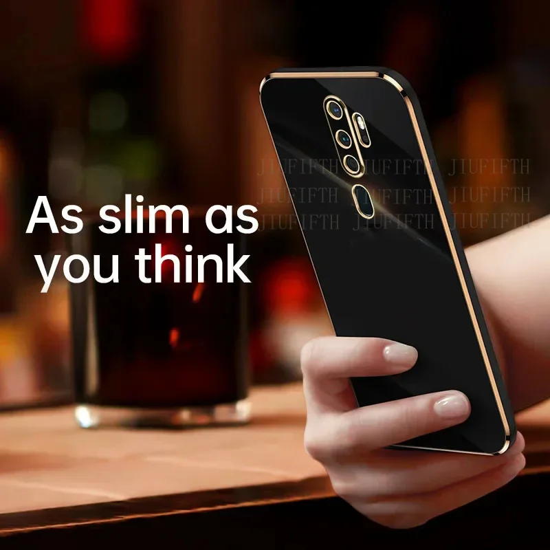 Luxury Square Plating Shockproof Phone Case - Soft TPU Silicone Back Cover