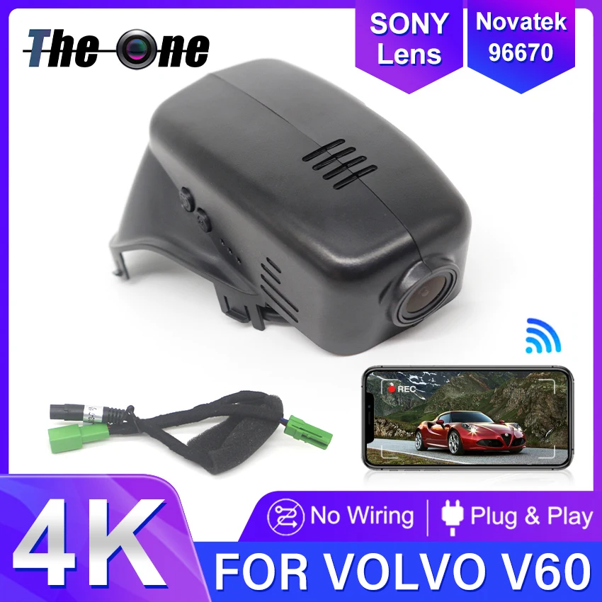 Plug And Play Dash Cam Per Volvo V60 Hybrid 12-17 Hd 2160P 4K Dashcam Per Volvo V60 Cross Country 2012-2017 Car Dvr Fotocamera Anteriore