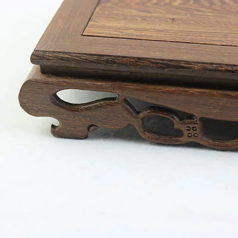 Redwood Square Solid Wood Flower Pot Base, Creative Carving, Multi-Functional, Household Table Decorations