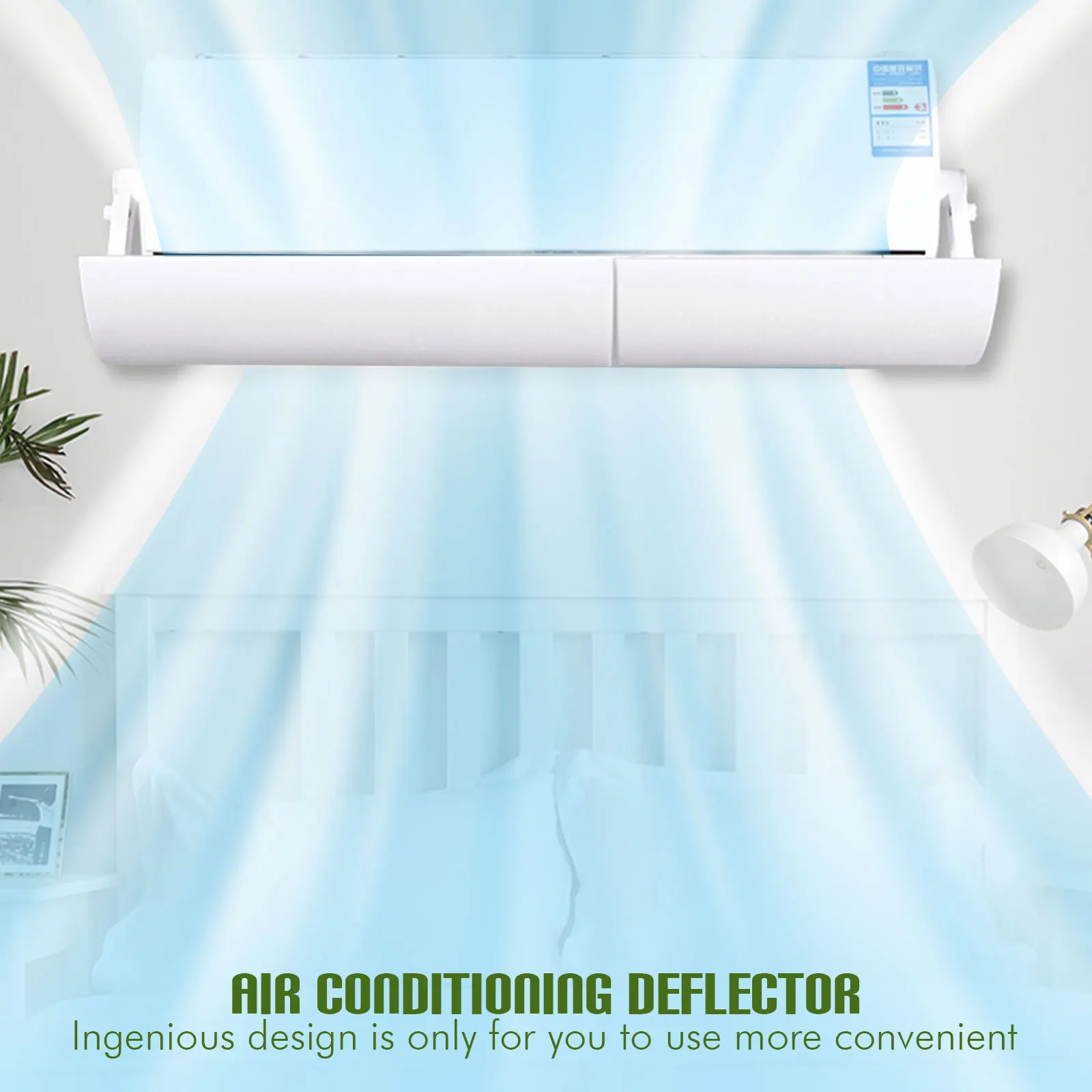  Deflector de aire acondicionado, deflector de aire acondicionado  para aire acondicionado montado en la pared, deflector de viento de aire  acondicionado ajustable, ángulo ajustable, contra soplado directo, para el  hogar y