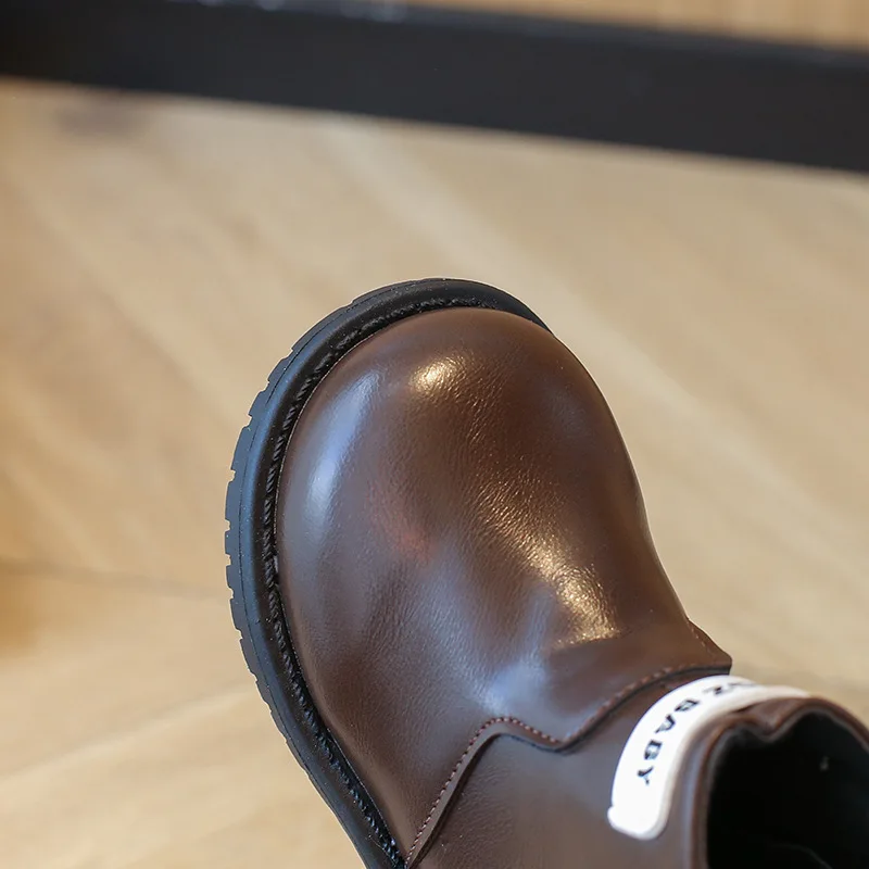 Girls Leather Soft Bottom Anti Slip Short Boots