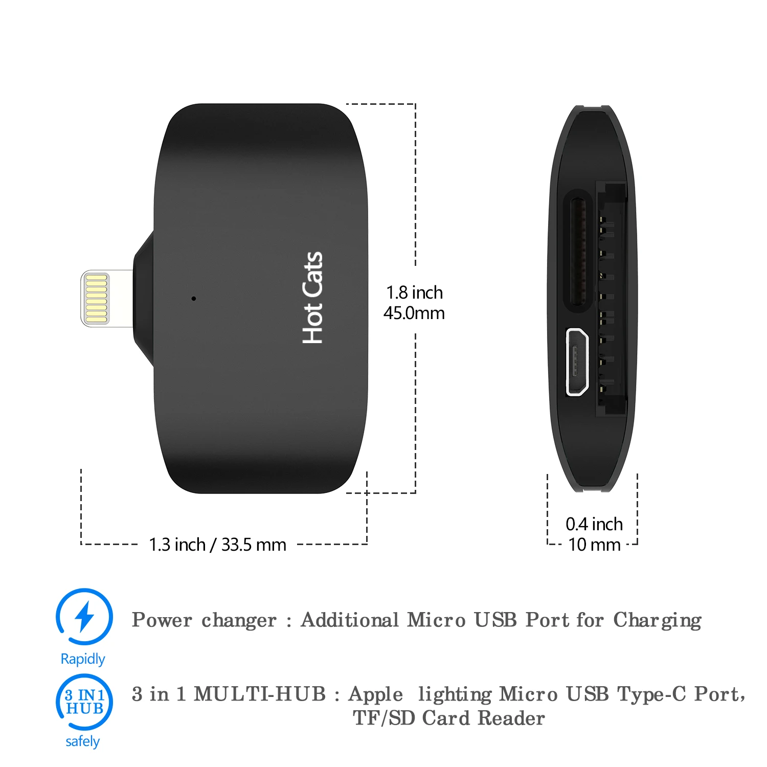 3 in 1 USB Lighting to TF SD Card Reader for Apple iPhone15 14 13 Pro Max 3.0 OTG Adapter Camera Photo Data Transfer Converter