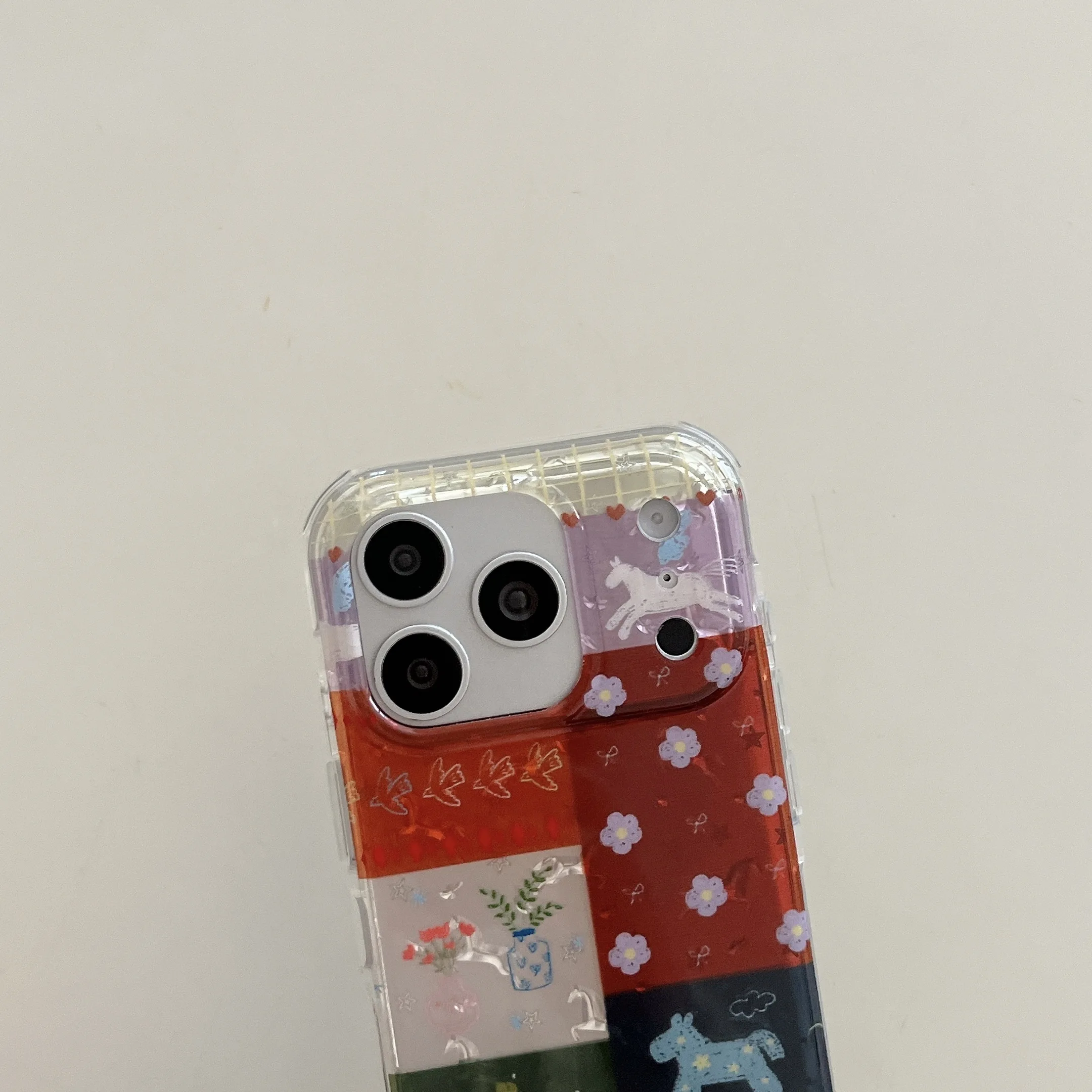 Vibrant Playful Patchwork Cartoon Motif Phone Case