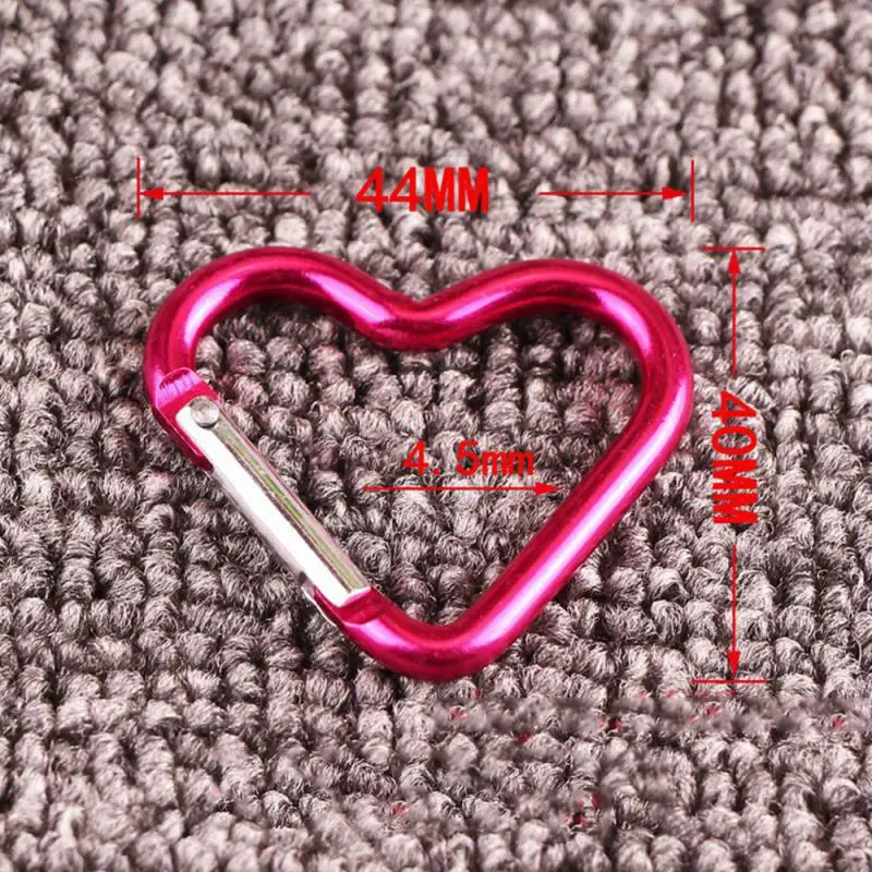 

Climbing Carabiner Key Chain Clip Aluminum Heart-shaped Water Bottle Hanging Buckle Camping Outdoor Keyring Hook Climbing Tools