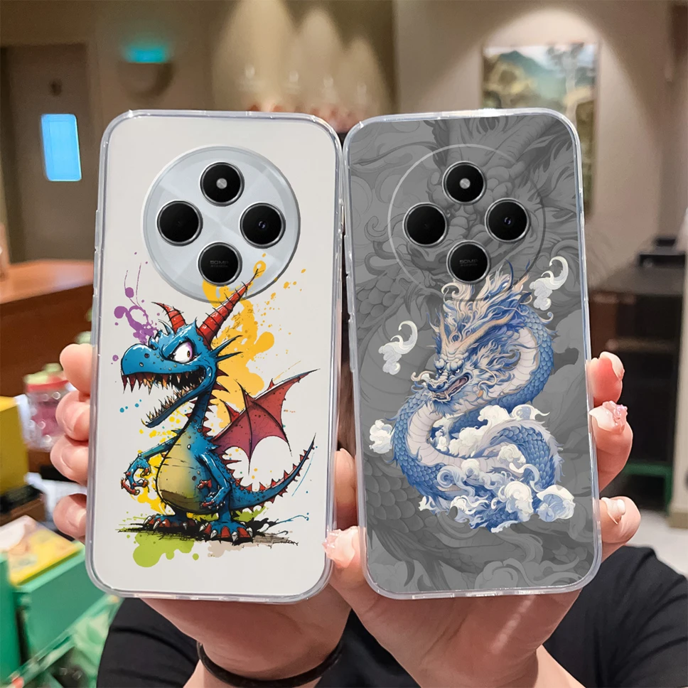 Cute Healing Pattern Clear Soft TPU Silicone Shockproof Phone Case