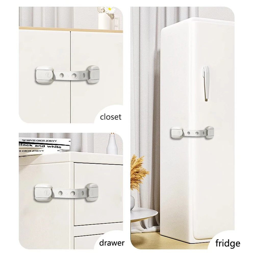 Child Safety Strap Locks Baby Locks for Cabinets and Drawers Toilet Fridge More Adhesive Pads No Installation Required 3/5/10pcs child lock safety lock