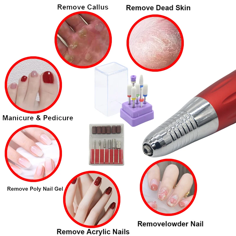DDQ Nail Drill Machine with Ceramic Bit Set - 30000/35000RPM