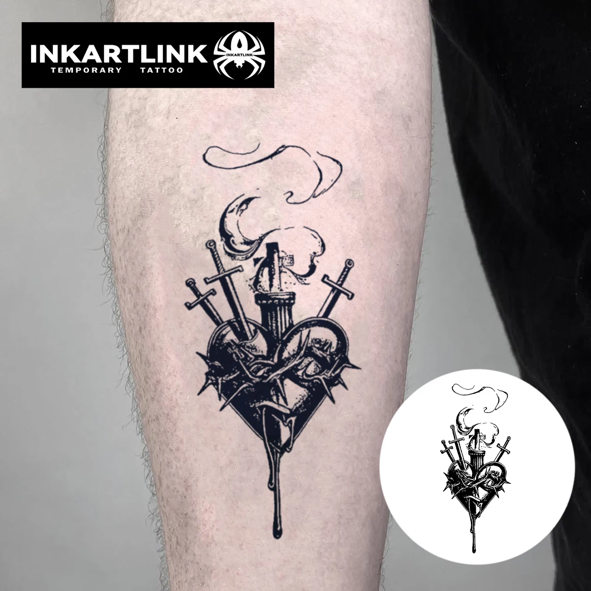 Zwaard Doorboort Het Hart Tijdelijke Tattoo Sticker, Waterdichte Magische  Tattoo, Duurt Tot 15 Dagen Nep Tattoo, Semi Permanente Tattoo - AliExpress, image size:1200x1200