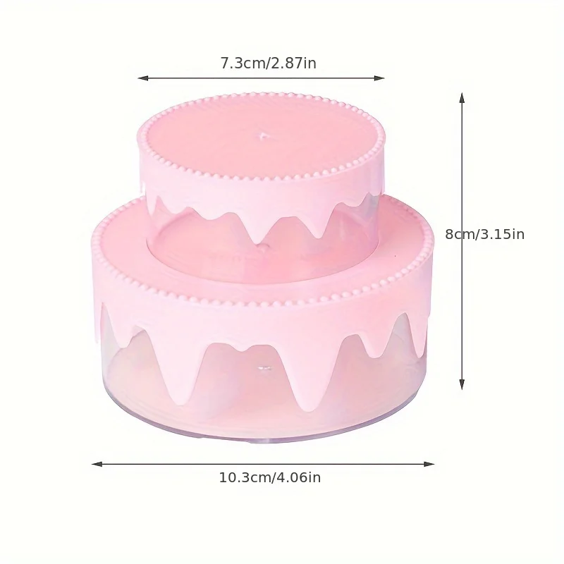 Cream Cake Shape Storage Box, Double Layer Plastic Organizer for Jewelry Watches Storage, Home Decor Birthday Gift
