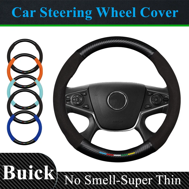 

Super Thin Fur Leather Carbon Steering Wheel Cover For Buick GL8 LaCrosse Excelle ENVISION Verano Regal Royaum Enclave Envista