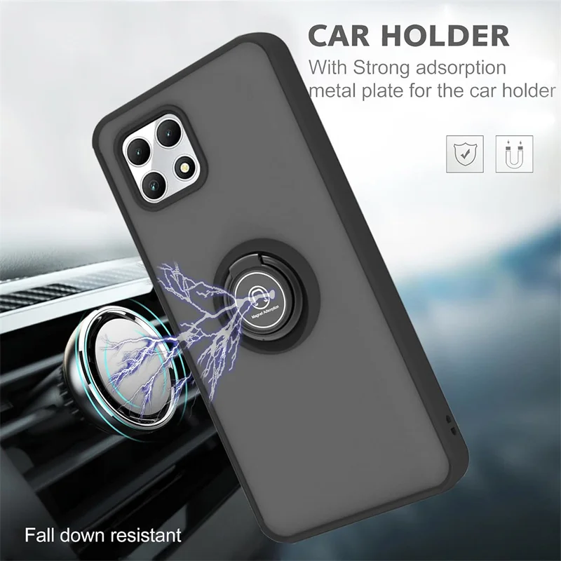 Armor Matte Shockproof Case with Magnetic Ring Holder and Stand