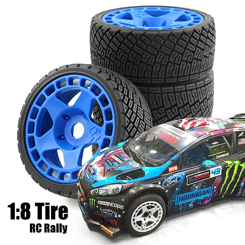 Комплет од 4 гуми за RC 1/8 1/7 Buggy 100mm 17mm Hex - Црна/Сина/Зелена/Бела