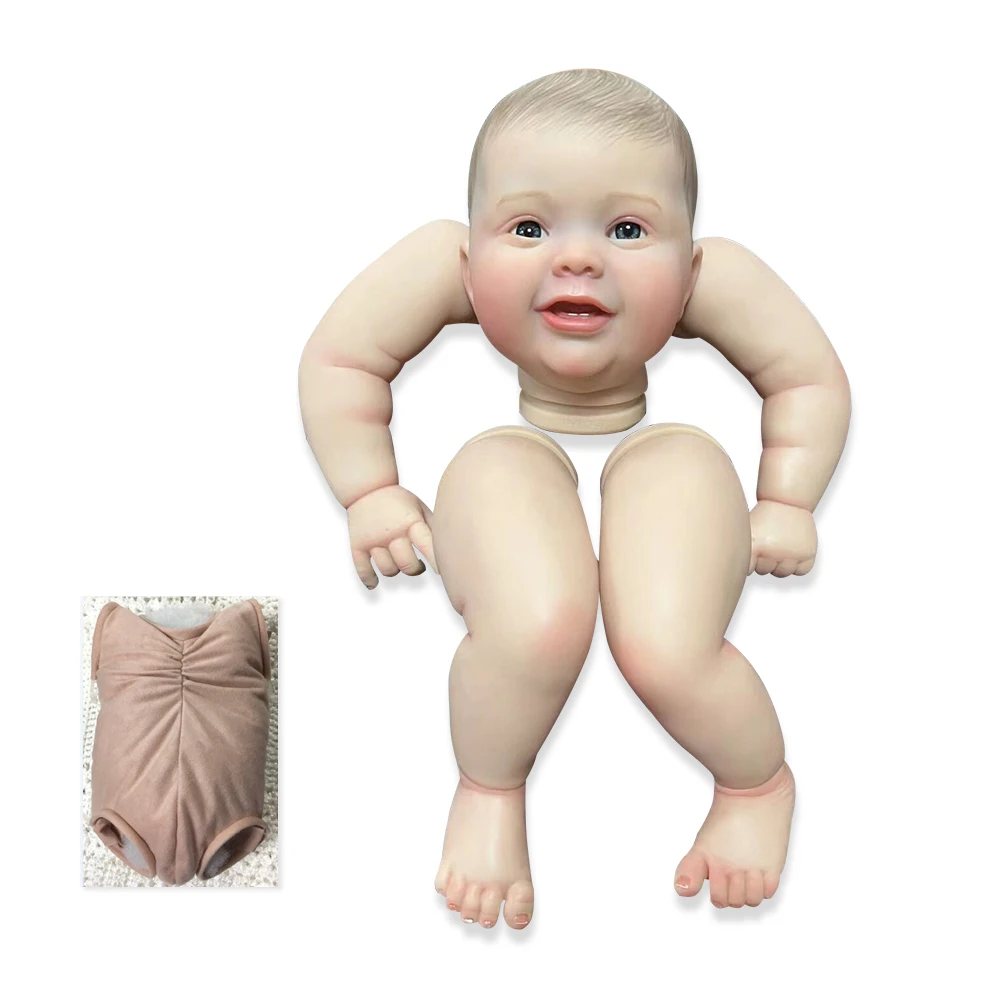 NPK 24 Zoll fertige wiedergeborene Puppengröße, bereits bemalt, Kodi, lebensechte, weiche Haptik, flexible fertige Puppenteile mit Körper und Augen – Detail 2