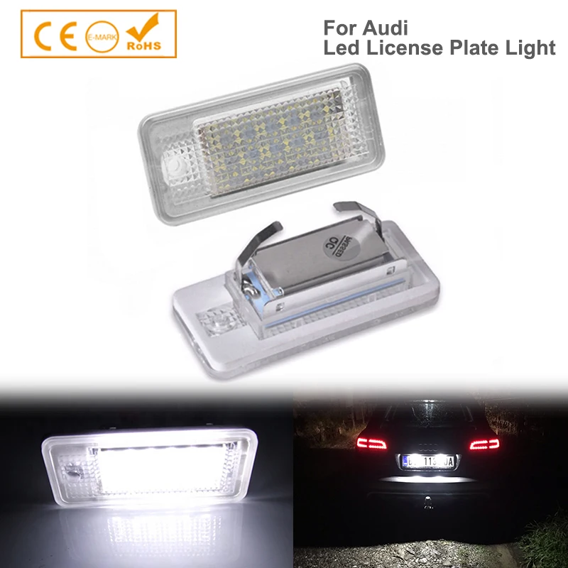 2x For Audi A3 8P A4 B6 B7 A5 A6 4F Q7 LED Licence Number Plate