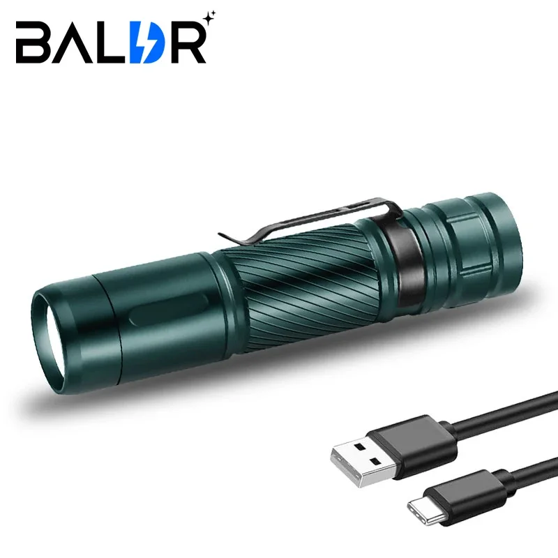 BALDR SC8 LED Flashlight 1000LM Tactical Tail Switch Flash Lights Portable Pen Clip Rechageable 1500mah Emergency Torch