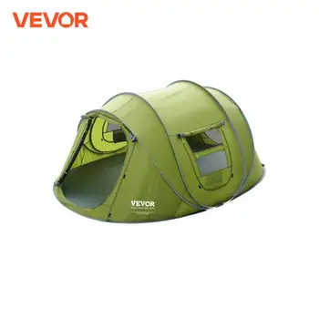 VEVOR Camping Tent Pop Up Tent for 4 Person Easy Setup Waterproof Backpacking Tent with Door & Window for Outdoor Family Camping 1